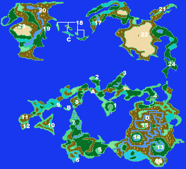 Final Fantasy 1 World Map Psp Final Fantasy World Map
